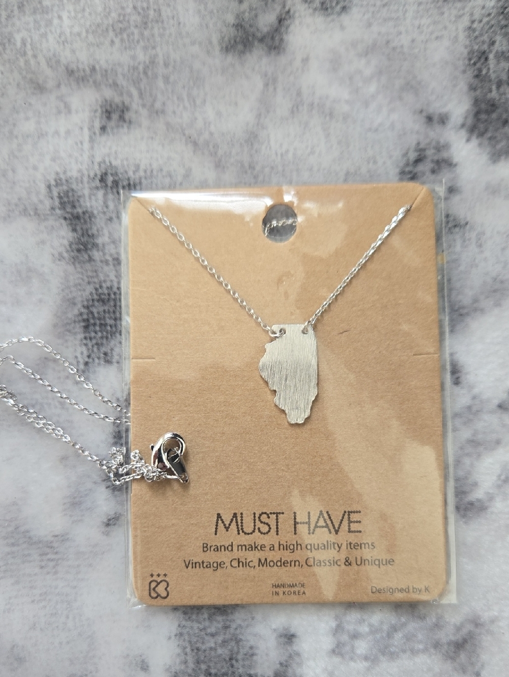 Must Have Silver Illinois Silhouette Pendant Necklace